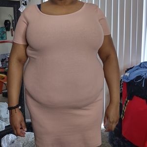 H&M pink ribbed dress